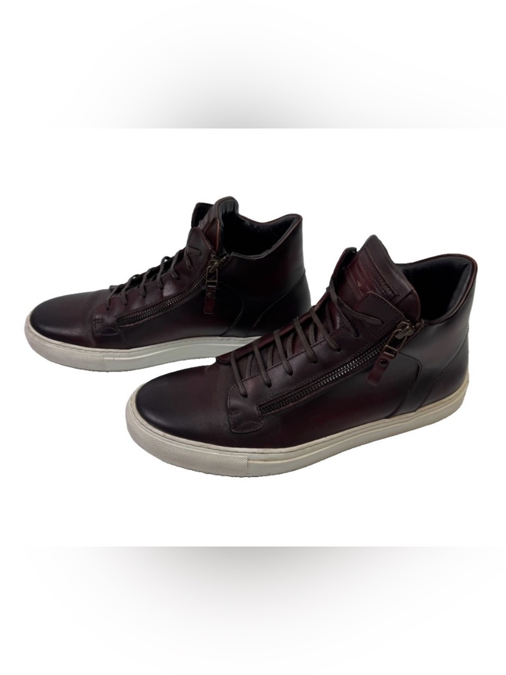 Untamed Street Scrambler High Top Brown Italian Leather Men EU 41 US 8 High Top
